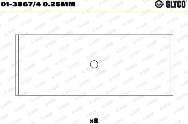Вкладыши шатунные Glyco для Volkswagen Golf IV 1997-2006. Артикул 01-3867/4 0.25mm