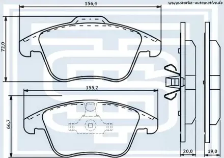 Колодки тормозные перед (Starke). Артикул 176701