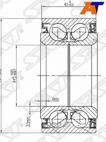 ПОДШИПНИК FR СТУПИЦЫ HONDA CR-V RD4-7, EDIX BE, E (SAT). Артикул ST45BWD12