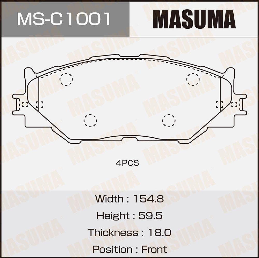 Колодки дисковые MASUMA, AN-8198K, NP1082, P83074 front (1 8) Masuma. Артикул MSC1001