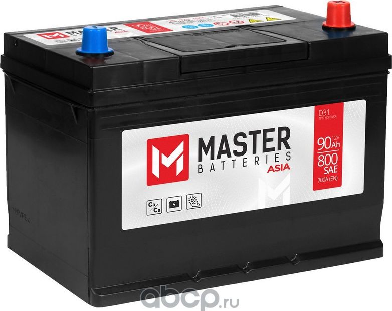MASTER BATTERIES Asia 90Ah R+ Master Batteries. Артикул MBA900