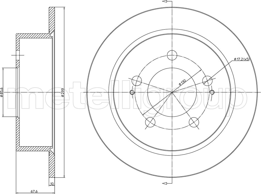 Тормозной диск Metelli. Артикул 23-1561C