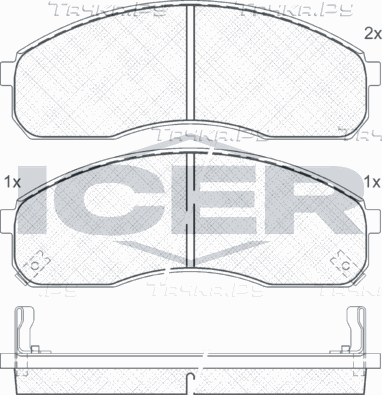 Тормозные колодки Icer для Kia Pregio I 1995-2007. Артикул 141455