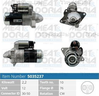 Стартер Meat & Doria для Renault Master III 2010-2026. Артикул 5035237