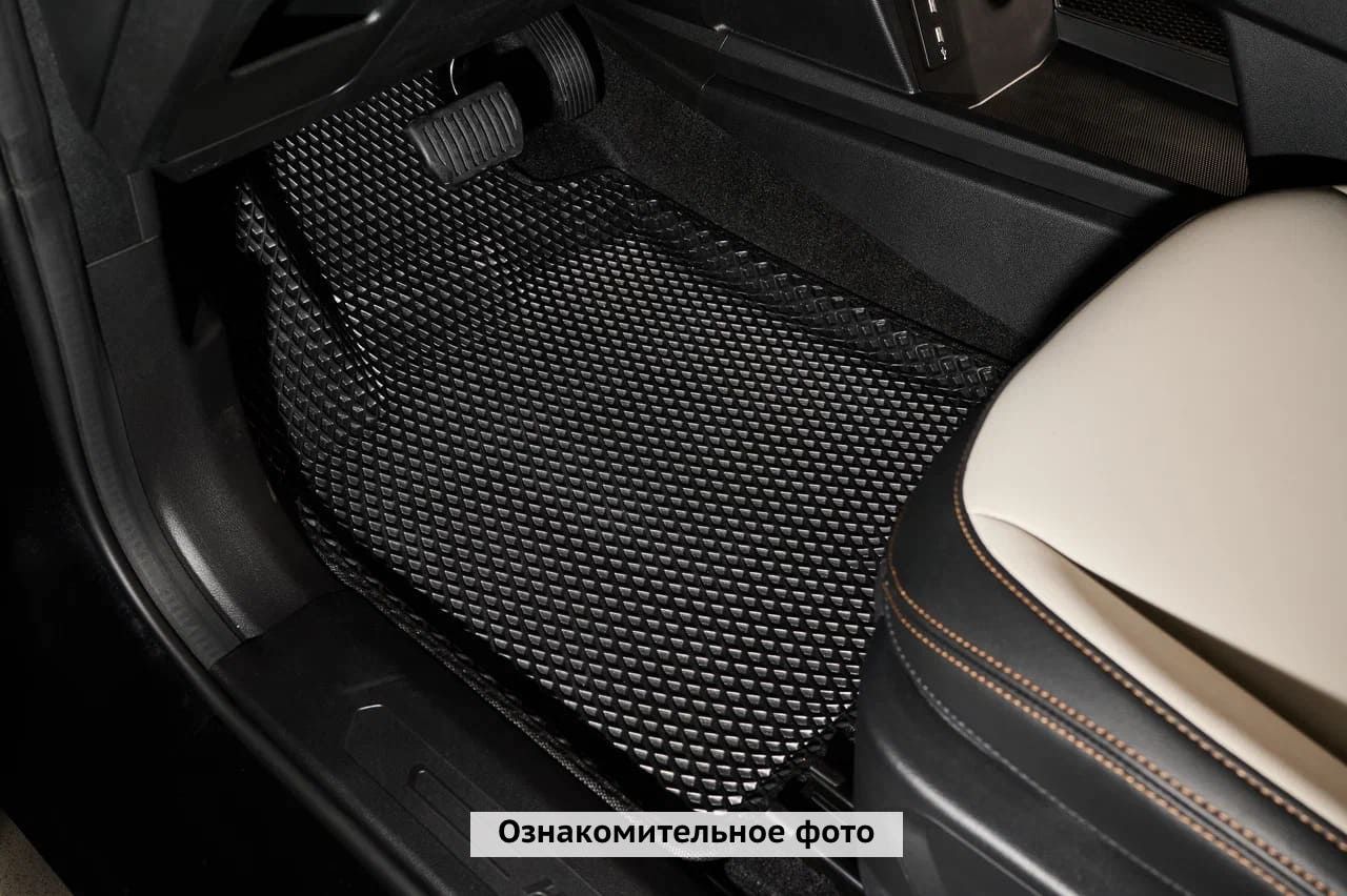 Коврики Seintex 3D EVA ромб для салона Exeed VX 2021-2026 ЧЕРНЫЕ. Артикул 99253