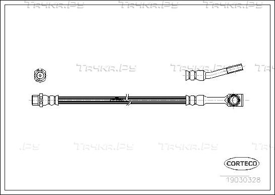 Тормозной шланг Corteco передний правый/левый для Opel Tigra B 2004-2010. Артикул 19030328