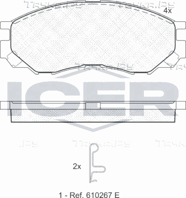 Тормозные колодки Icer передние для Mitsubishi L400 1995-2005. Артикул 141234