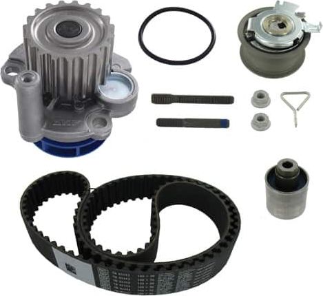 Помпа (водяной насос) с комплектом ремня ГРМ SKF для Volkswagen Passat B6 2005-2009. Артикул VKMC 01250-1