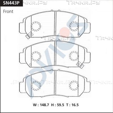 Тормозные колодки Advics передние для Honda Accord VII 2003-2008. Артикул SN443P