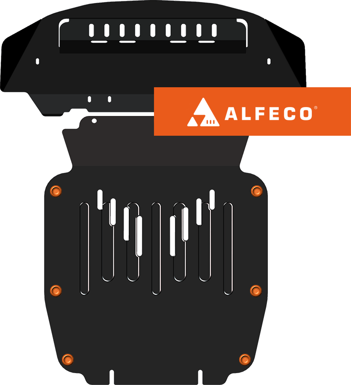 Защита Alfeco для картера и радиатора (2 части) Audi Q7 I 2006-2009. Артикул ALF.30.07