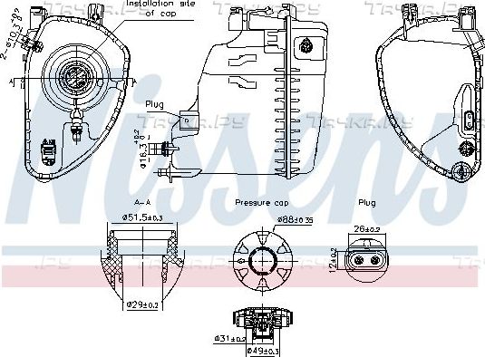 Расширительный бачок Nissens (полимерный материал) для BMW 7 VI (G11/G12) 2015-2026. Артикул 996198