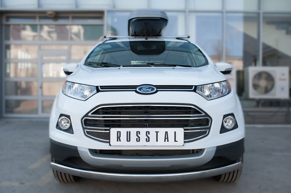 Защита RusStal переднего бампера d75х42 (дуга) для Ford Ecosport 2014-2026. Артикул FEZ-002055