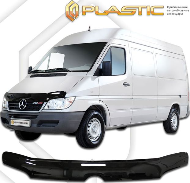 Дефлектор СА Пластик для капота (Classic черный) Mercedes-Benz Sprinter 2000-2006. Артикул 2010010107161