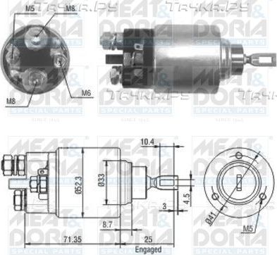 Втягивающее реле стартера Meat & Doria для BMW 3 IV (E46) 1998-2006. Артикул 46075