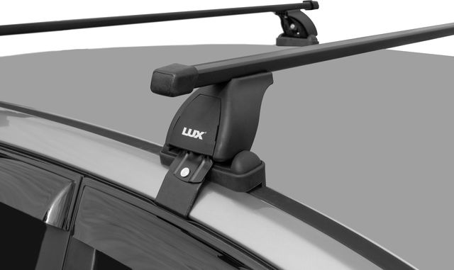 Багажник на крышу LUX креп. за дверные проемы для Ford Ranger IV Double Cab 2011-2024 (Прямоугольные дуги). Артикул 696382+846103+690014