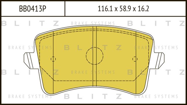 Колодки тормозные дисковые задние (Blitz). Артикул BB0413P
