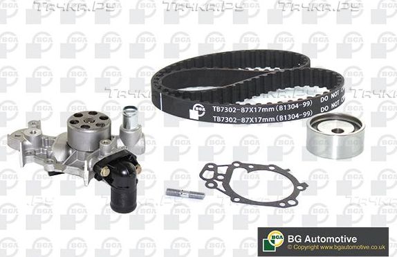 Помпа (водяной насос) с комплектом ремня ГРМ BGA для Nissan Kubistar X76 2003-2026. Артикул TB7302CPK