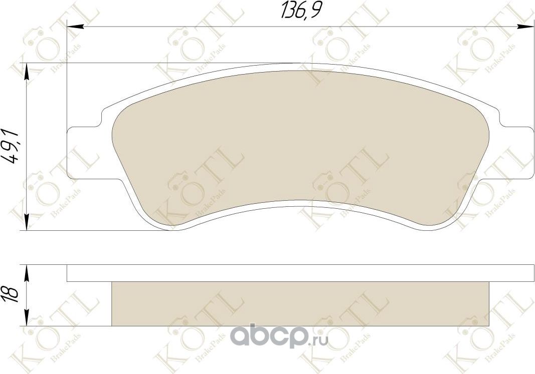 Колодки тормозные дисковые задние к-т CITROEN JUMPER/FIAT DUCATO/PEUGEOT BOXER ( (Kotl). Артикул 1682kt