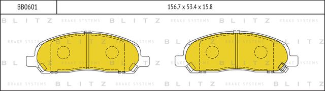 Колодки тормозные дисковые передние Front (Blitz) Blitz. Артикул BB0601