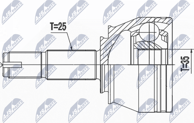 Шрус внутренний (граната) NTY передний для Opel Corsa E 2015-2019. Артикул NPZ-PL-044
