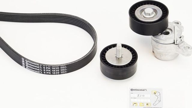 Приводной ремень поликлиновой с роликами (комплект) ContiTech. Артикул 6PK1830K1