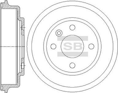 Тормозной барабан Sangsin Hi-Q задний для Chevrolet Cobalt II 2013-2026. Артикул SD3048