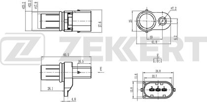 Датчик положения распредвала Zekkert для BMW 5 V (E60/E61) 2001-2010. Артикул SE-5027
