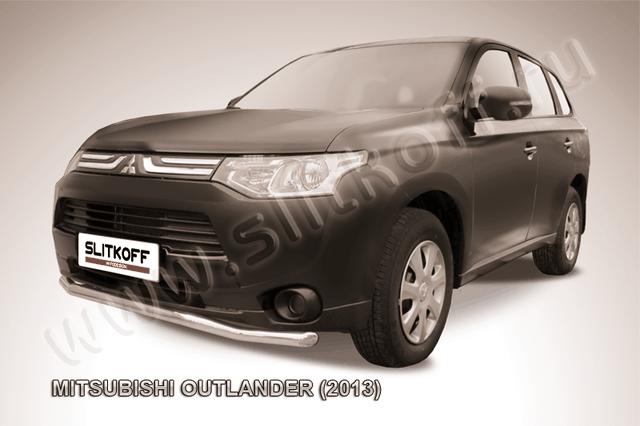 Защита Slitkoff переднего бампера d57 Волна для Mitsubishi Outlander III 2013-2014. Артикул MOUT13-001