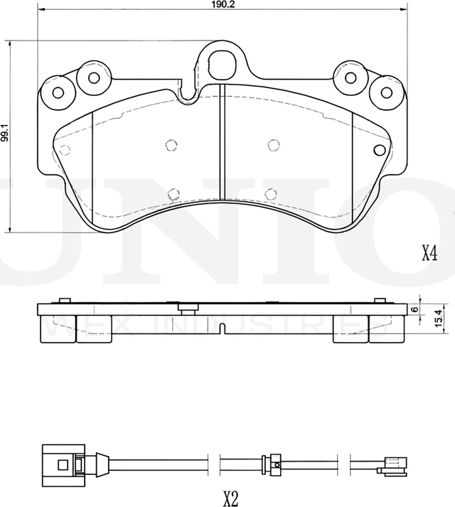 Колодки тормозные дисковые, комплект (Unio). Артикул BRP-20356