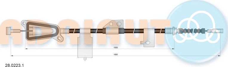 Трос ручника (тросик ручного тормоза) Adriauto. Артикул 28.0223.1
