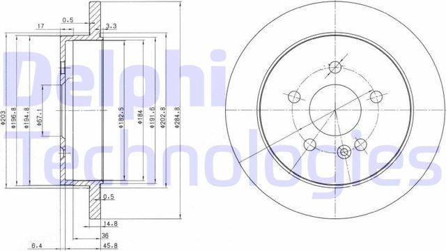 Тормозной диск Delphi задний для Mercedes-Benz M-Класс I (W163) 1998-2005. Артикул BG3398