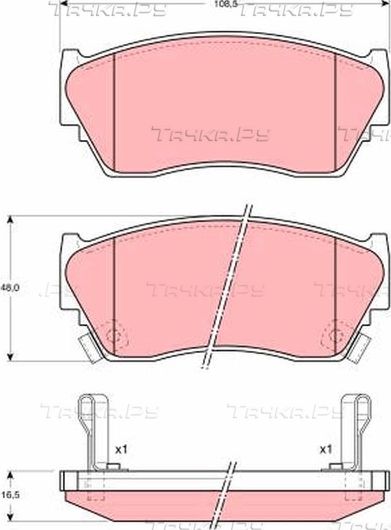 Тормозные колодки TRW передние для Nissan Sunny N14 1992-1995. Артикул GDB1012