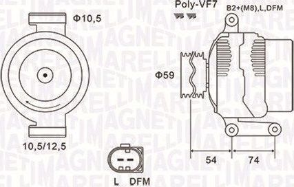 Генератор Magneti Marelli для Land Rover Defender I 2006-2016. Артикул 063731922010