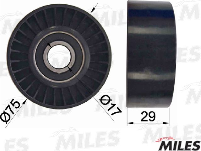 Направляющий (ведущий) ролик приводного поликлинового ремня Miles. Артикул AG03105