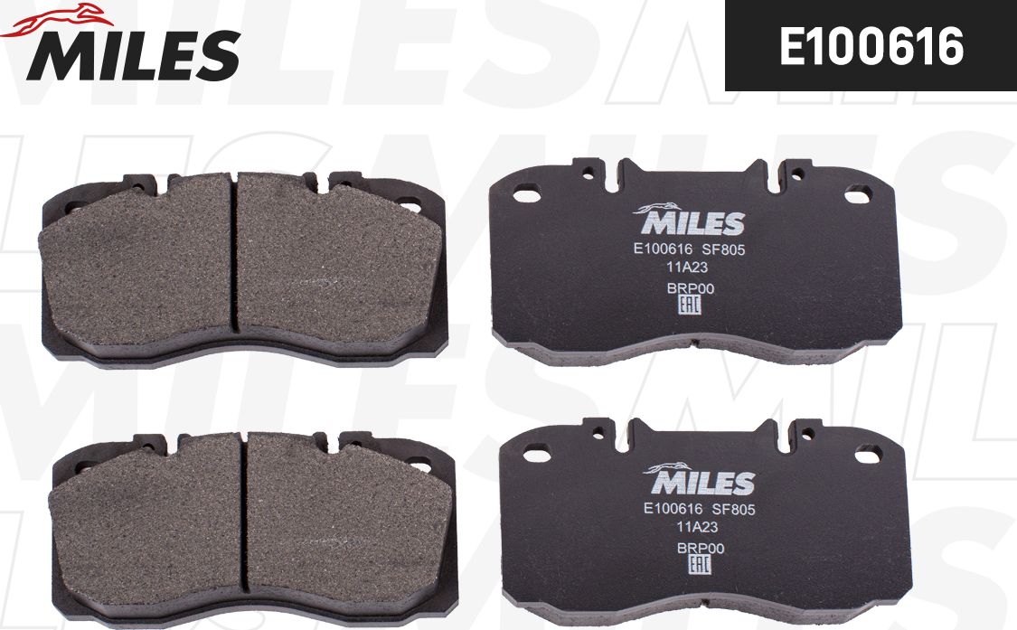 Тормозные колодки Miles (Low-Metallic). Артикул E100616