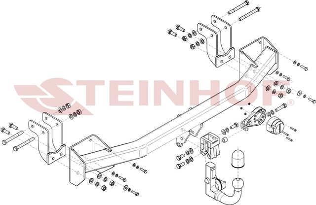 Фаркоп Steinhof для Mitsubishi Outlander III 2012-2018. Быстросъемный крюк. Артикул M-358