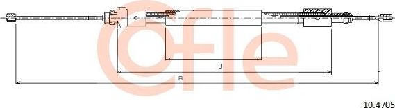 Трос ручника (тросик ручного тормоза) Cofle. Артикул 92.10.4705