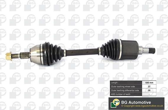 Полуось (привод в сборе, приводной вал) BGA. Артикул DS2350L