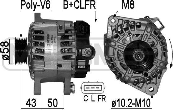Генератор Era OEM для Kia Proceed I 2008-2013. Артикул 210308