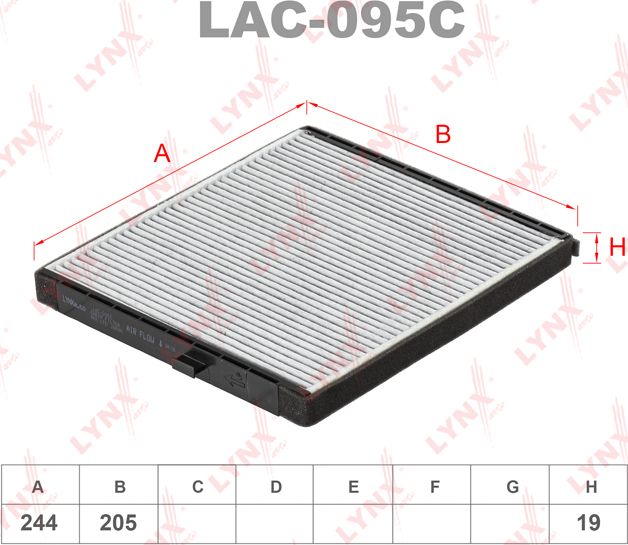 Салонный фильтр LYNXauto для Daewoo Kalos 2002-2007. Артикул LAC-095C