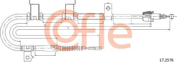 Трос ручника (тросик ручного тормоза) Cofle задний правый для Hyundai i30 I 2007-2012. Артикул 92.17.2576