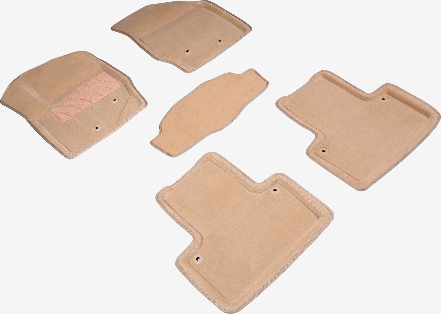 Коврики Seintex 3D ворсовые для салона Volvo XC90 2002-2014 Бежевые. Артикул 88303