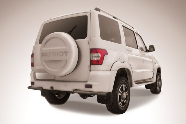 Защита Slitkoff задняя уголки d57 для УАЗ Patriot I рестайлинг 2014-2026 Черная. Артикул UP14-009B