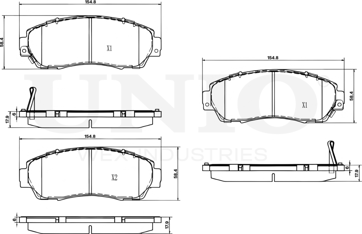 Колодки тормозные дисковые, комплект (Unio). Артикул BRP-20269