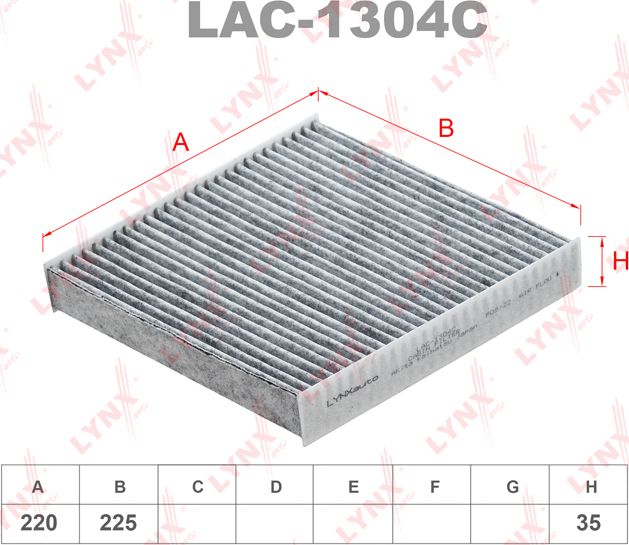 Салонный фильтр LYNXauto. Артикул LAC-1304C