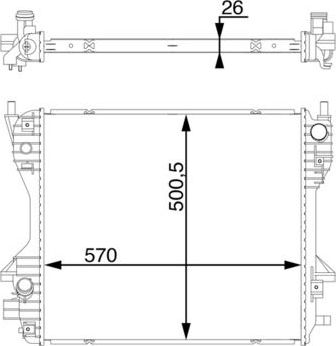 Радиатор охлаждения двигателя Mahle Behr для Jaguar S-Type I 2004-2007. Артикул CR 1363 000S