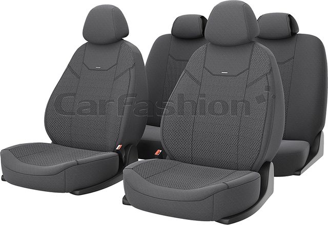 Чехлы универсальные CarFashion Arizona на сидения авто, цвет Темно-серый/Темно-серый/Темно-серый. Артикул 10049