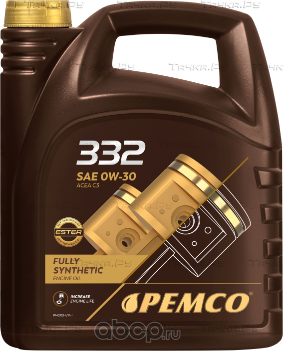 Масло моторное C2/C3 0W30 синтетическое 4л (Pemco). Артикул PM03324