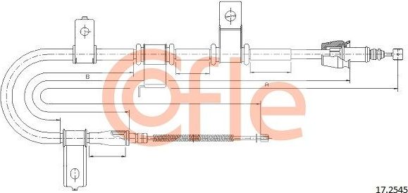 Трос ручника (тросик ручного тормоза) Cofle. Артикул 17.2545