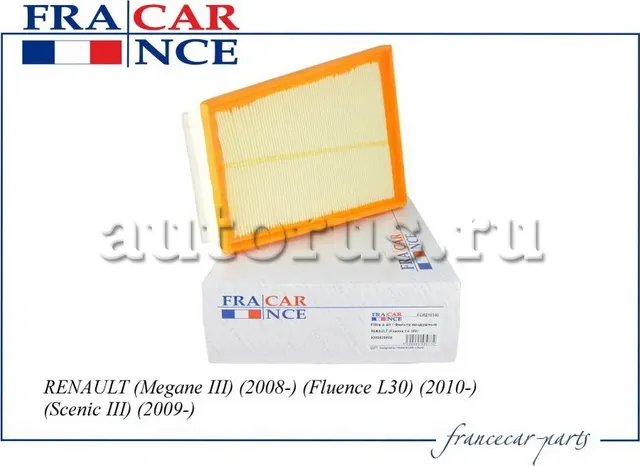 Фильтр воздушный RENAULT MEGANE/FLUENCE/SCENIC 2005 (Francecar). Артикул FCR210140